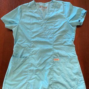 Grey's Anatomy Scrubs Top Small Blue